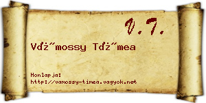 Vámossy Tímea névjegykártya